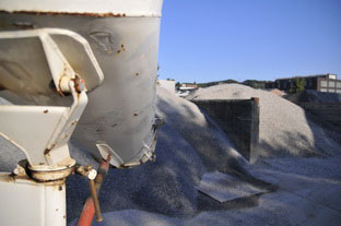 Betontankstelle auf dem Baustoffhof